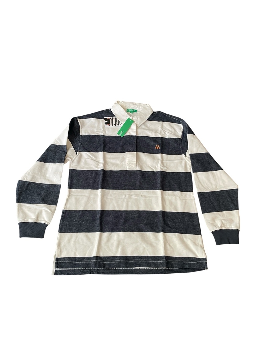 United Colors of Benetton Women's Long Sleeve Rugby Stripe Polo